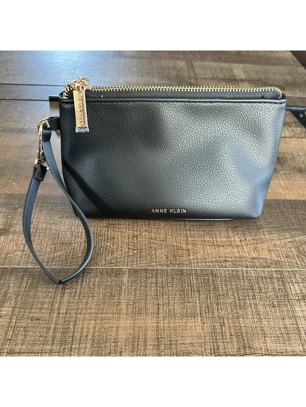 Anne Klein Black Wristlet and Glasses Case Set